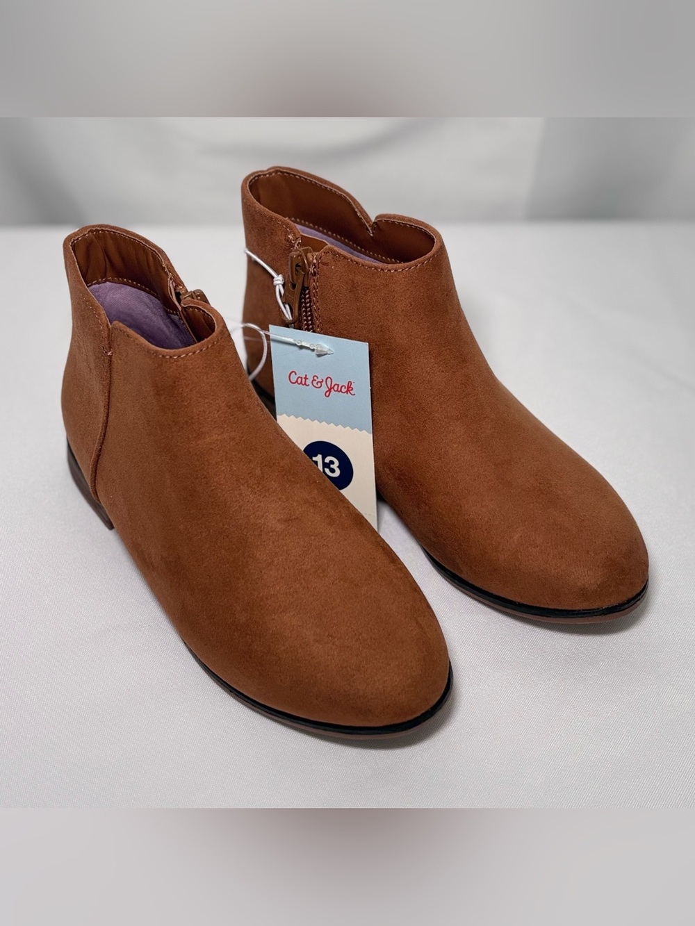 Cat & Jack Penelope Cognac Suede Ankle Boots